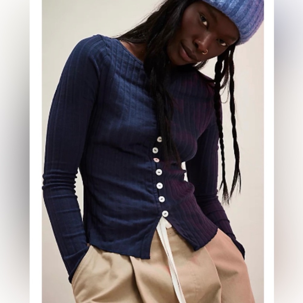 NWT Tilly Long-Sleeve Cardi at Free People in Deeper Iris, Size: Small